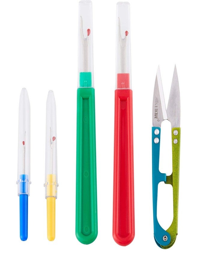 Hesch 9 Seam Ripper and Thread Remover Kit, 2 Big and 2 Small Sewing Stitch Thread Unpicker and 1 Sewing Trimming Scissor Nipper Tool for Thread Remove - Image 1